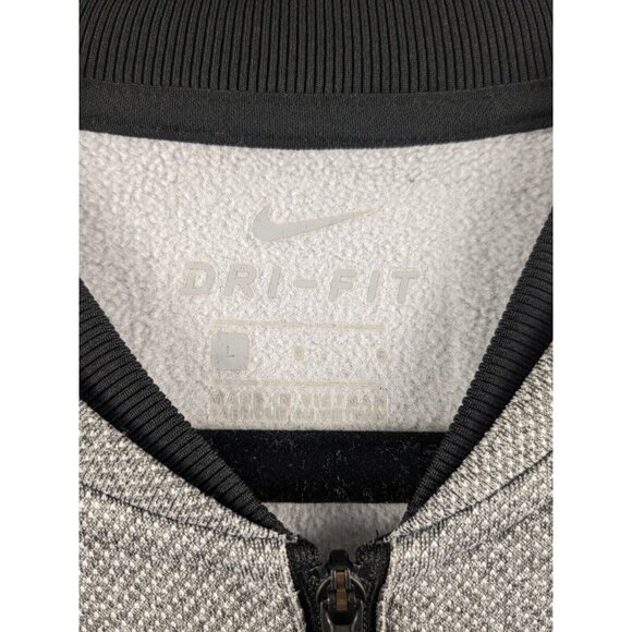 NIKE Dri-Fit 1/4 Zip Pullover Fleece Lined Sweatshirt Men's Large Gray Logo - Picture 6 of 9
